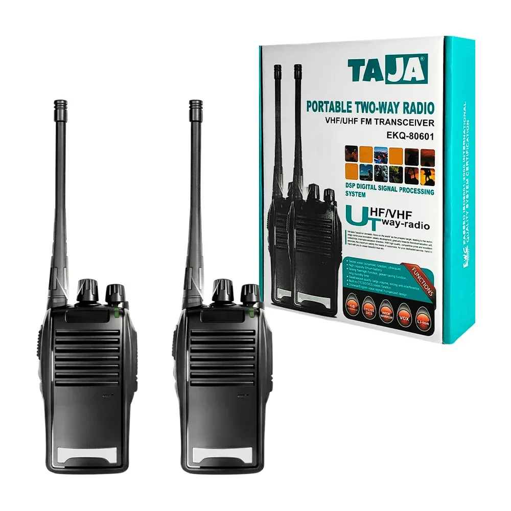Par de radios taja para uso rudo de largo alcance con linterna integrada