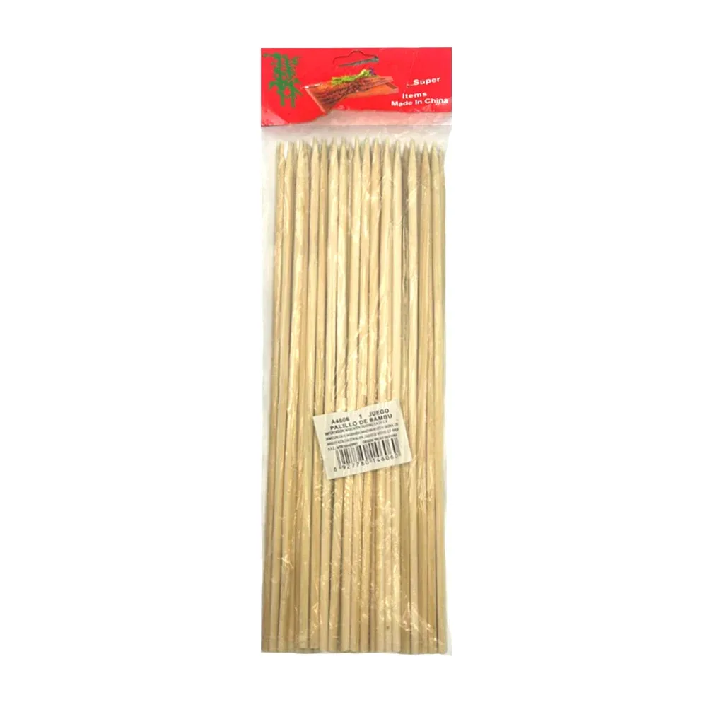 Paquete con 45 palillos largos de bambú para hacer brochetas, 25cm / a4606