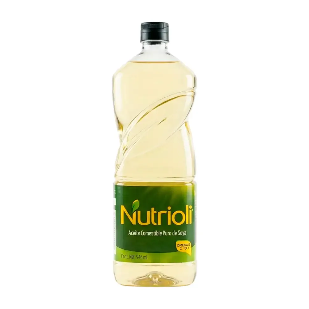 Botella de aceite comestible puro de soya para cocina nutrioli de 946ml