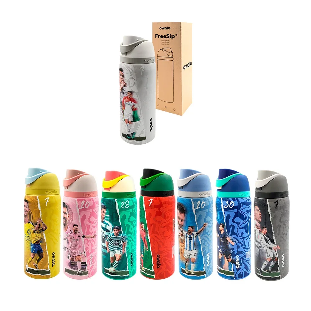 Termo con estampado y boquilla doble salida, variedad de diseños / freesip