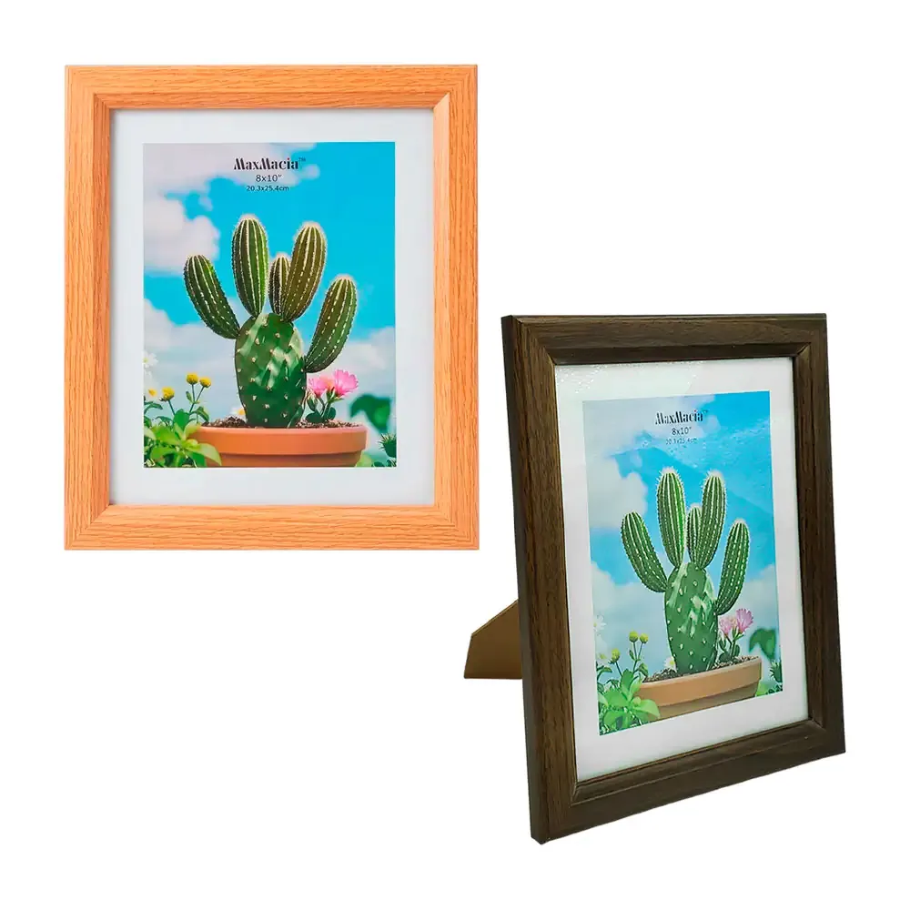Portarretrato con diseño clásico de madera, 20.3x25.4cm, variedad de colores