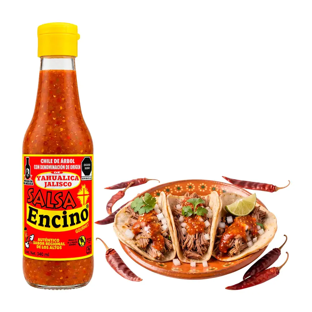 1pza Salsa picante encino con chile de arbol, 340ml