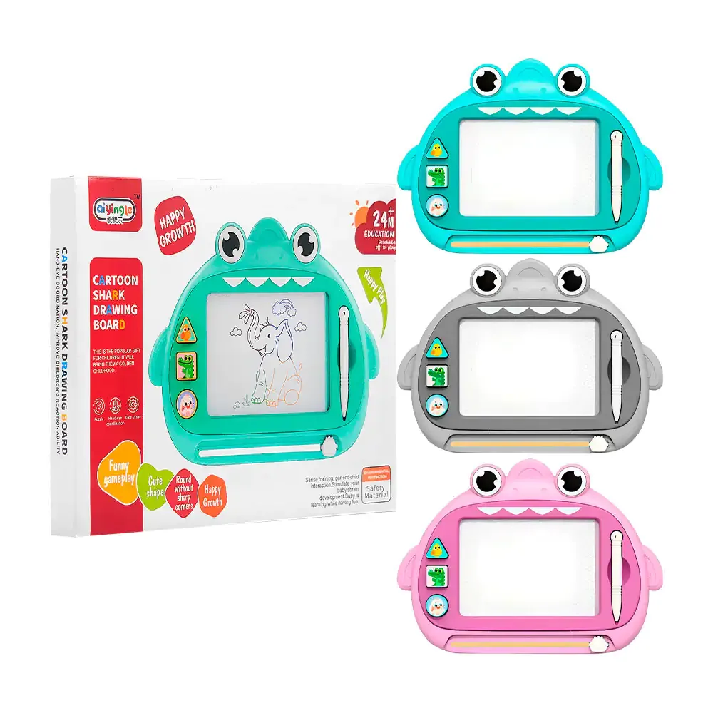 Pizarrón mágico con forma de monstruo kawaii con 3 mini sellos + lápiz, variedad