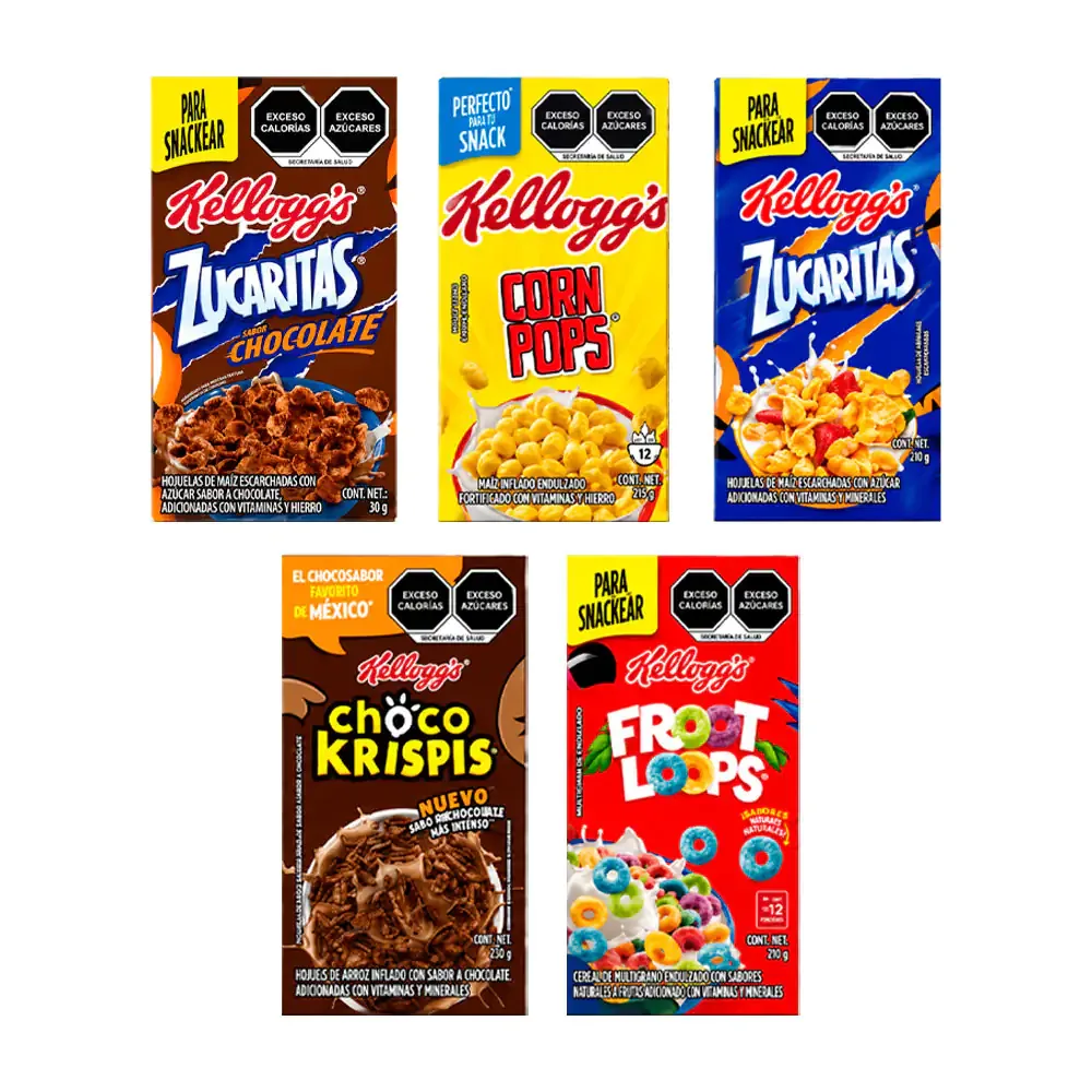 Mini caja de cereal kellogg´s de 25g a 38g, variedad de sabores / 750100