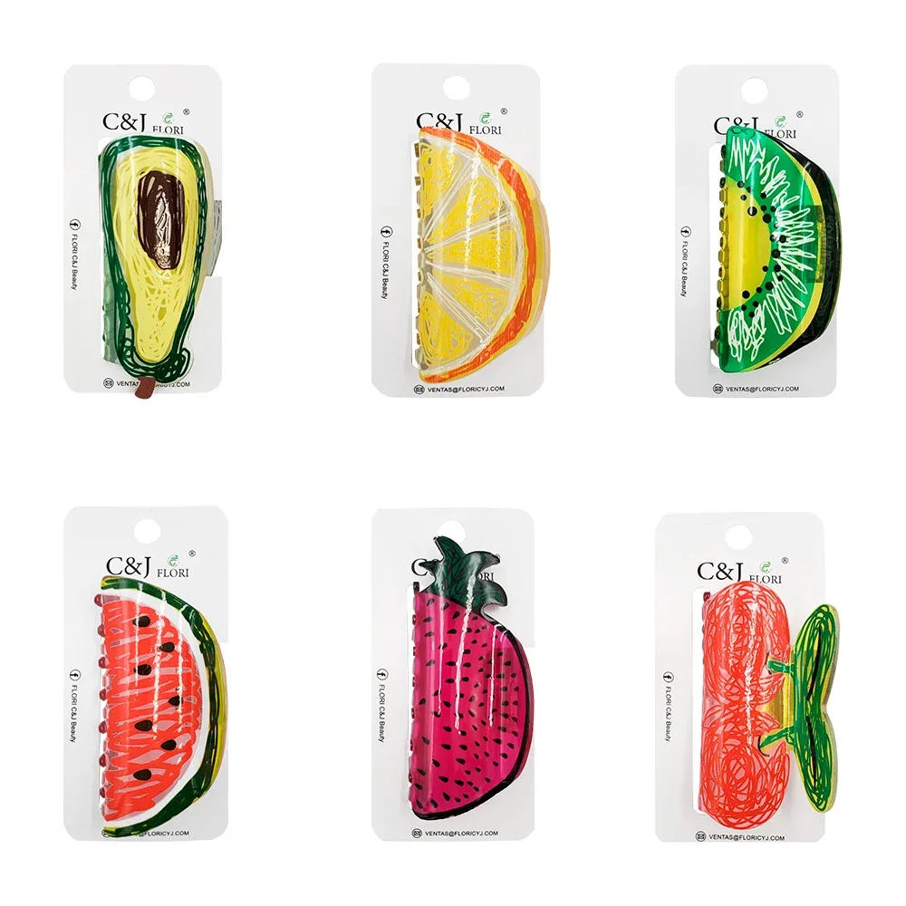 1pza pinza para el cabello en forma de fruta, variedad de modelos / pn84