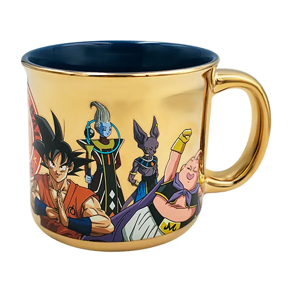 Taza tipo tarro efecto tornasol, estampado de personaje animado de pelea, 430ml