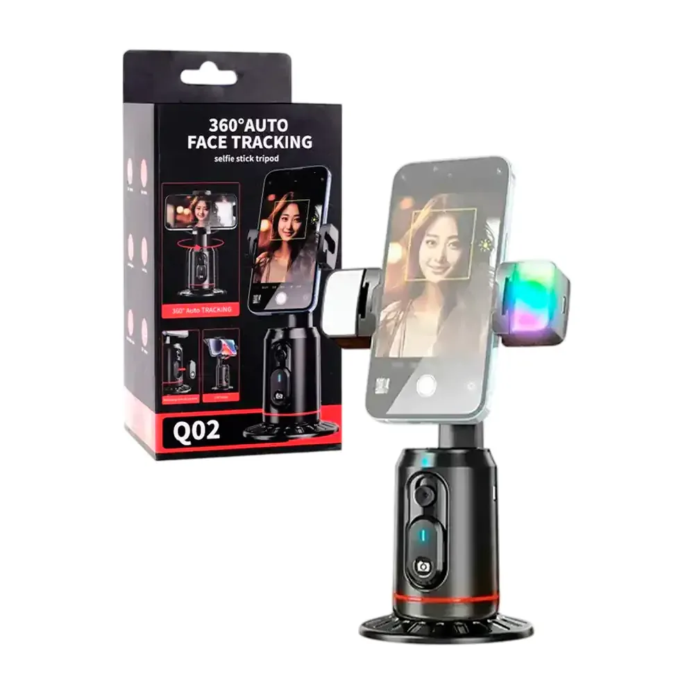 Soporte para celular recargable con seguimiento facial, luz led, base + control