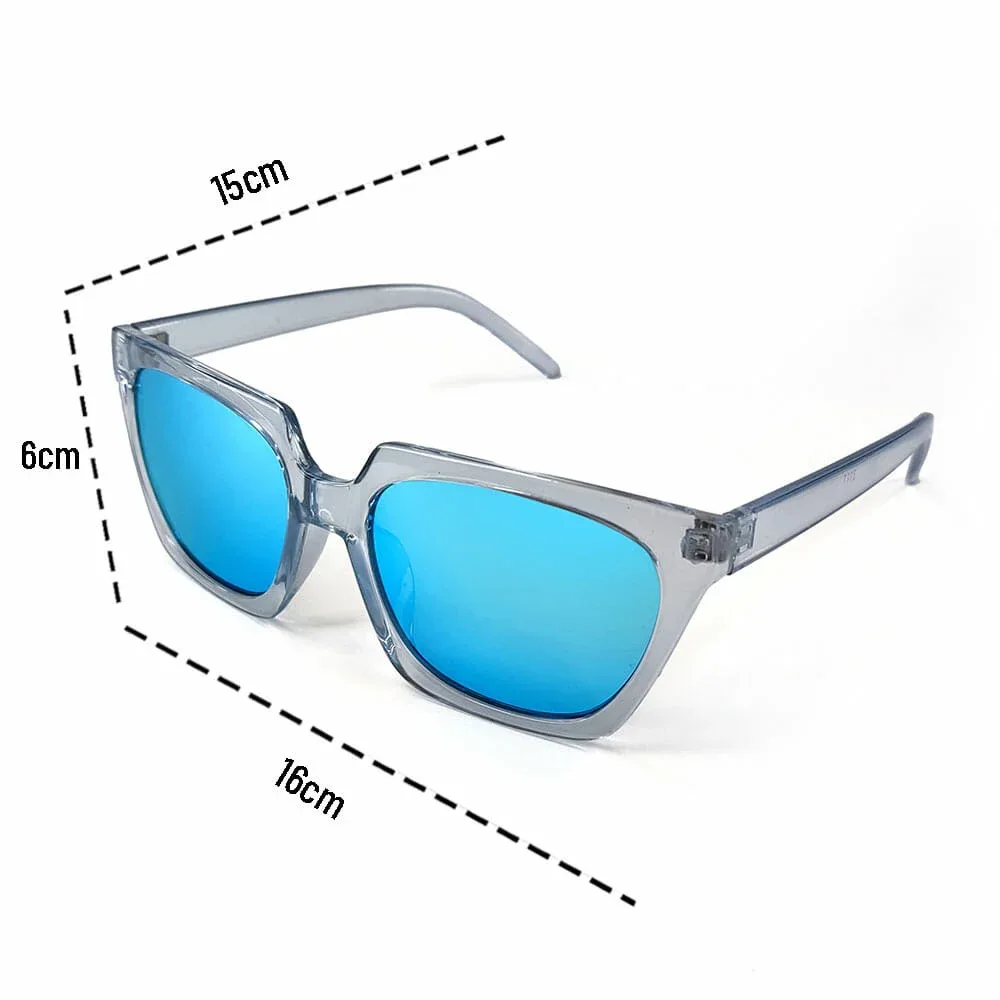 1pza Gafas efecto espejo con marco transparente / 3111-4f