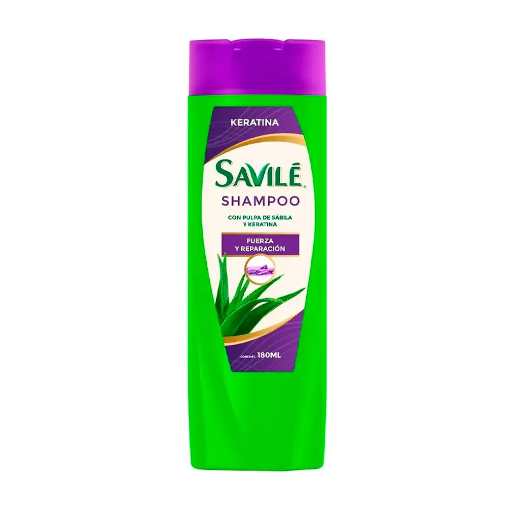 1pz shampoo savile con pulpa de sábila y keratina para fuerza y restauración, 180ml / 503426