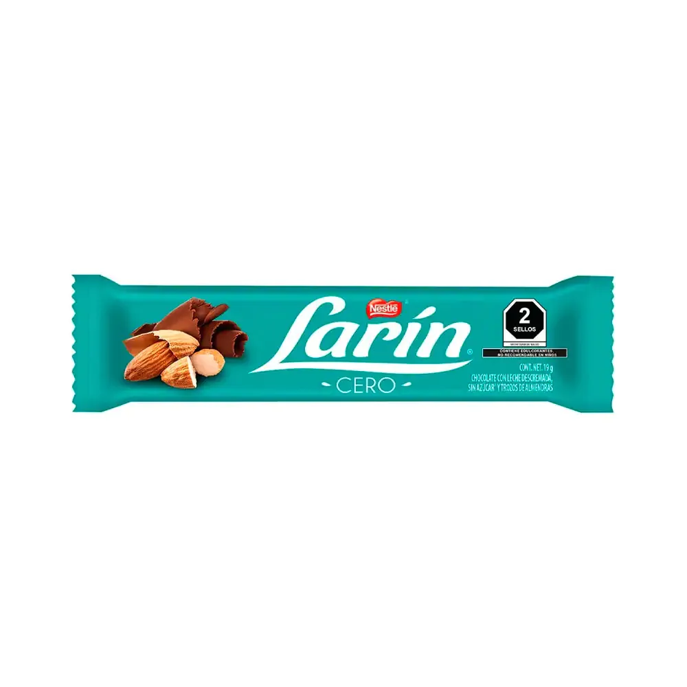 1pz Chocolate larín cero con trozos de almendras 19g / 656247