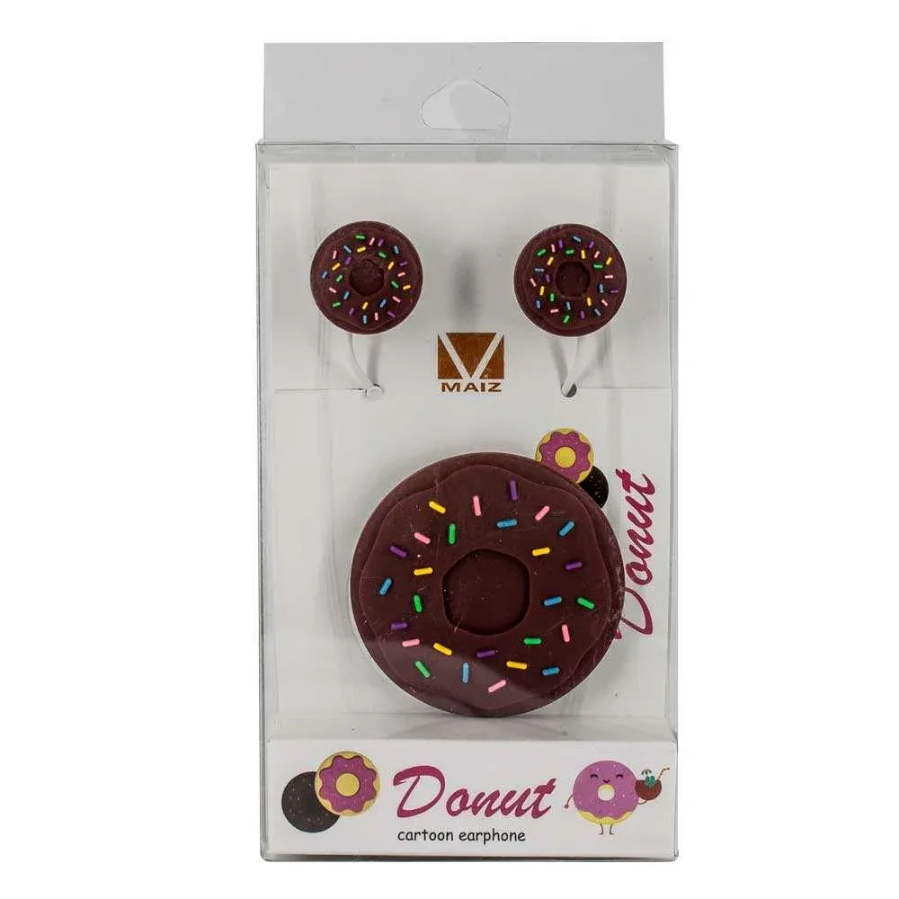 Audífonos alámbricos con diseño de dona, almohadillas de silicona y conexión auxiliar / ej-091