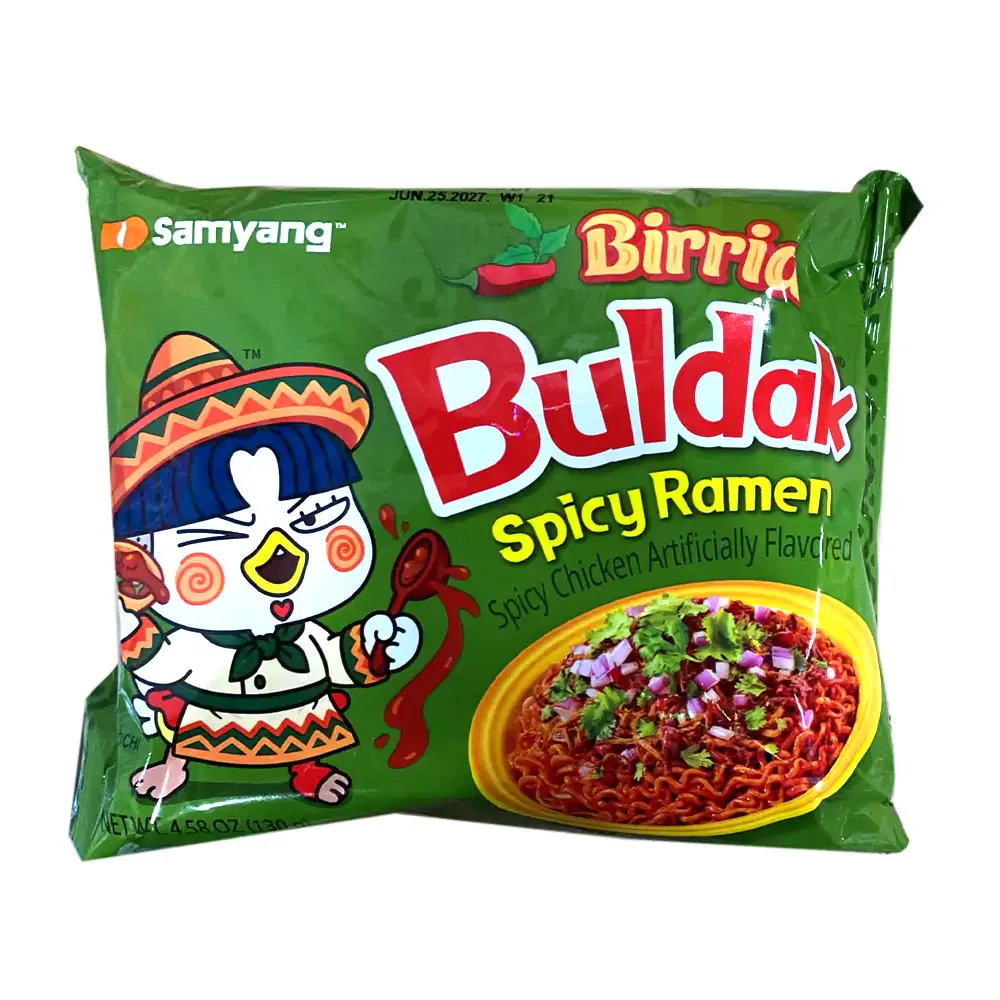 Ramen buldak original sabor birria con un nivel de picante alto, 140g / 001731