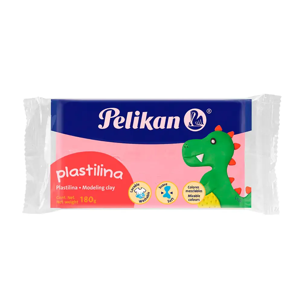 Barra de plastilina pelikan para maqueta de 180g, color rosa claro / 5390