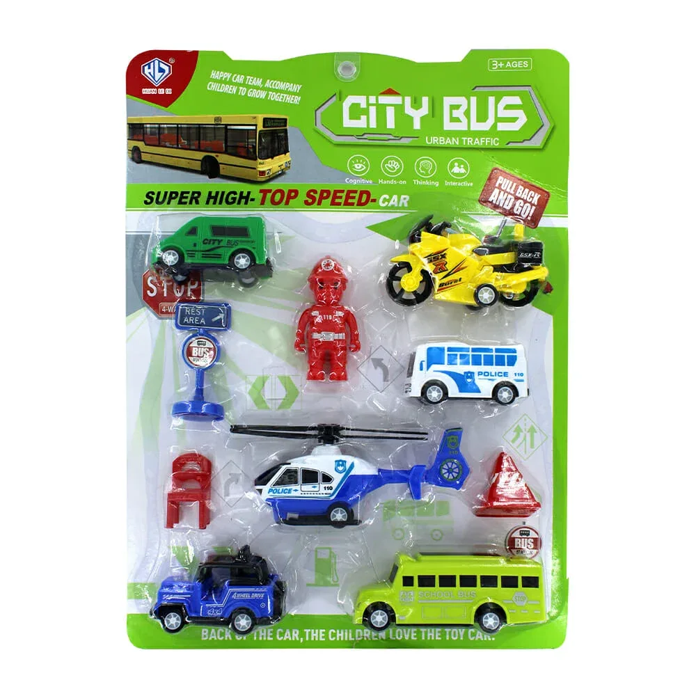 Paquete con 6 vehículos urbanos con accesorios / 898e-23