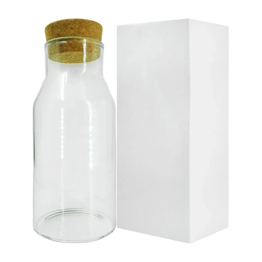 Botella multiusos de cristal con tapa de corcho, 600ml / 1792-1