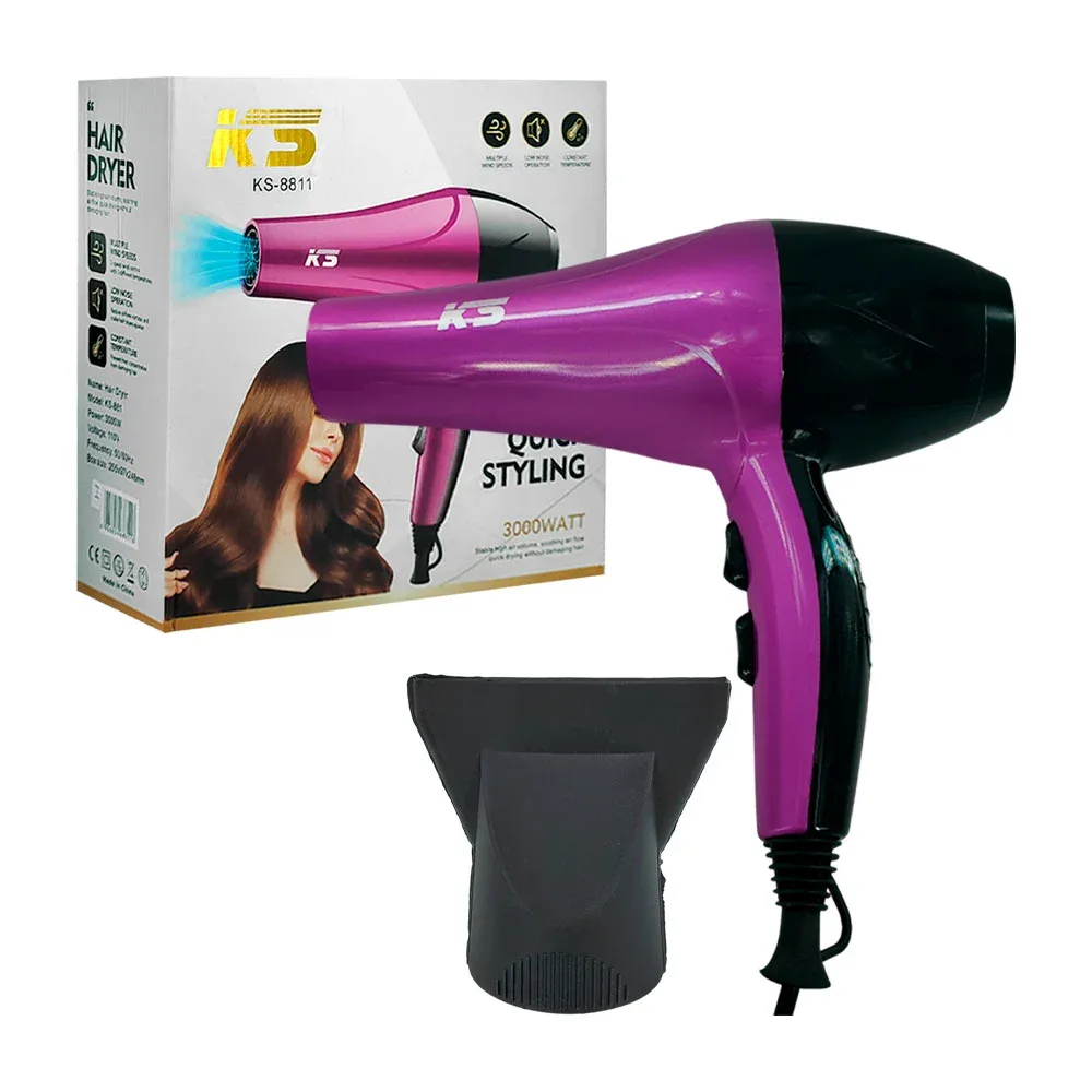 Secadora de cabello profesional, 3000 watt con 3 temperaturas diferentes