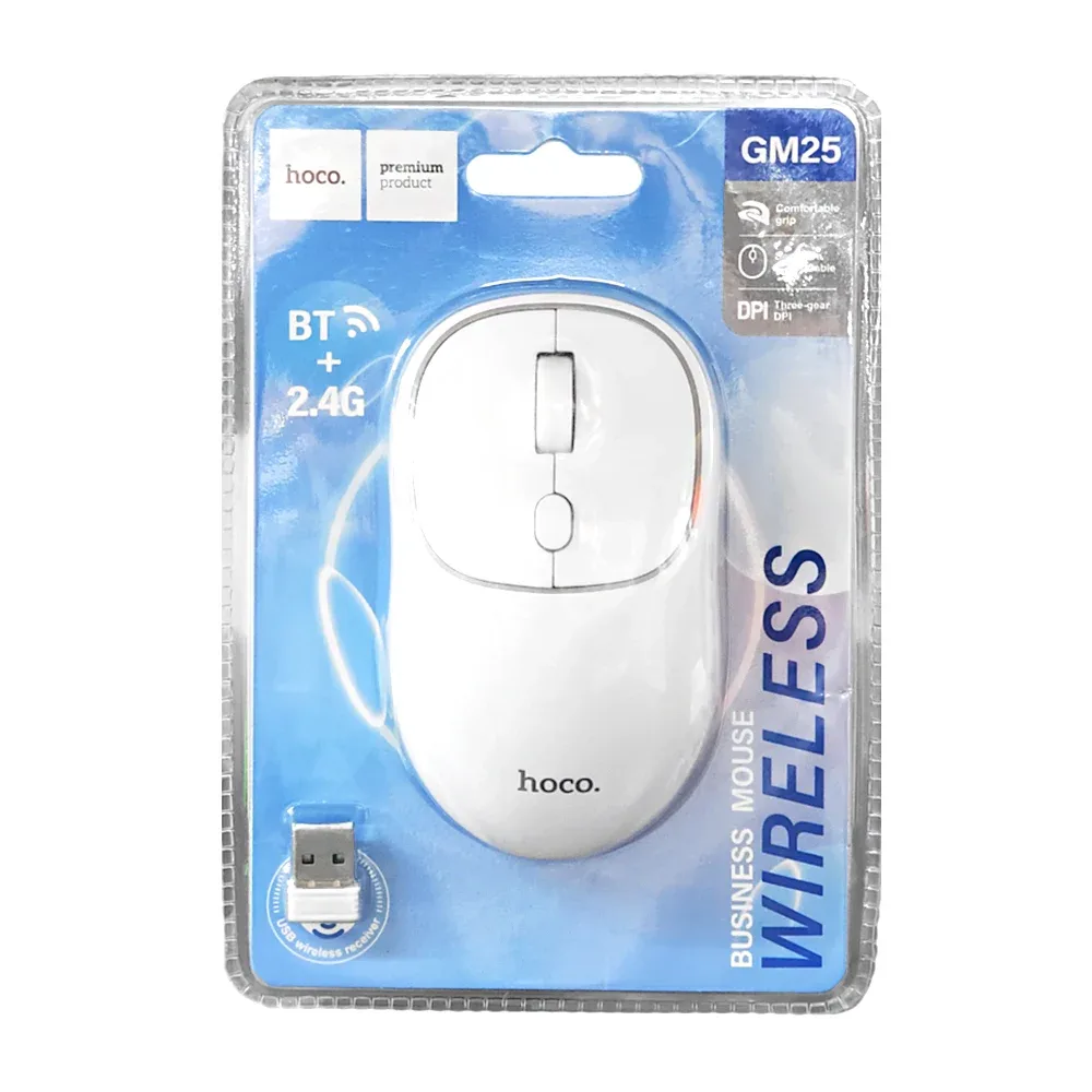 Mouse inalámbrico hoco, diseño ergonómico para oficina, variedad de colores