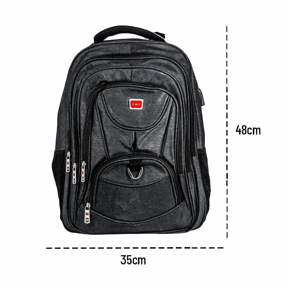Mochila mediana lisa de 16 pulgadas con 4 compartimentos y placa lml, variedad de colores / R0X378