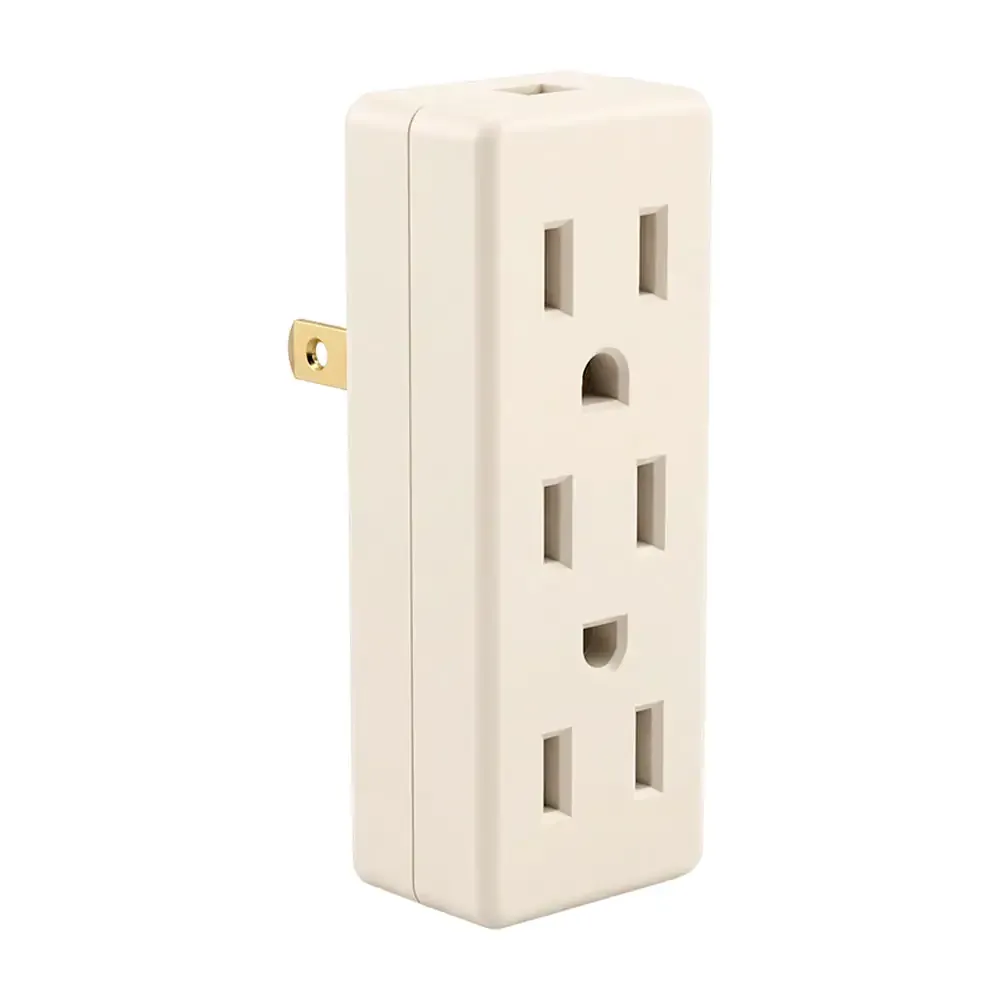 Clavija multicontacto de 3 puertos, color blanco / kcz09