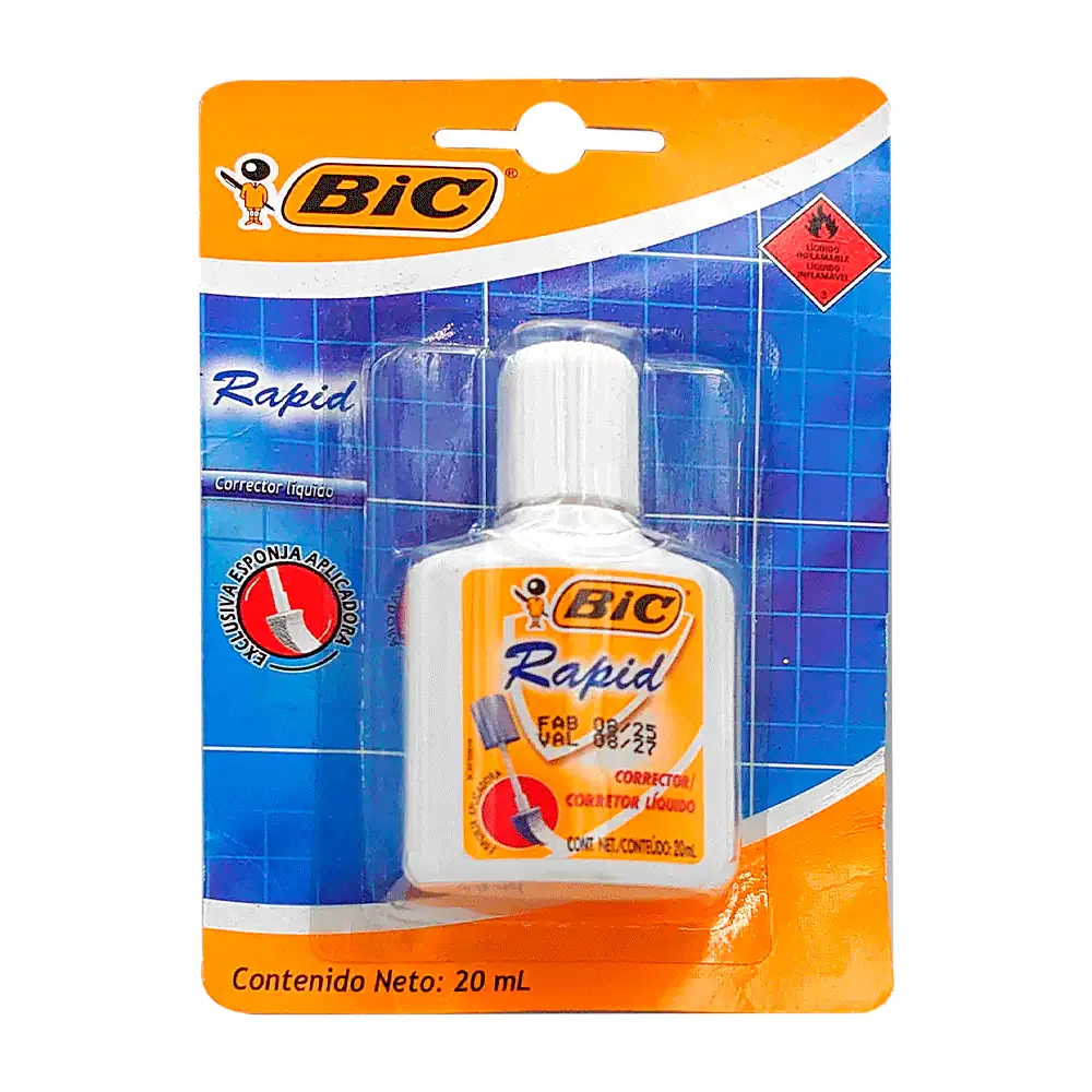 Blíster con corrector líquido bic de 20ml con esponja aplicadora / 20339