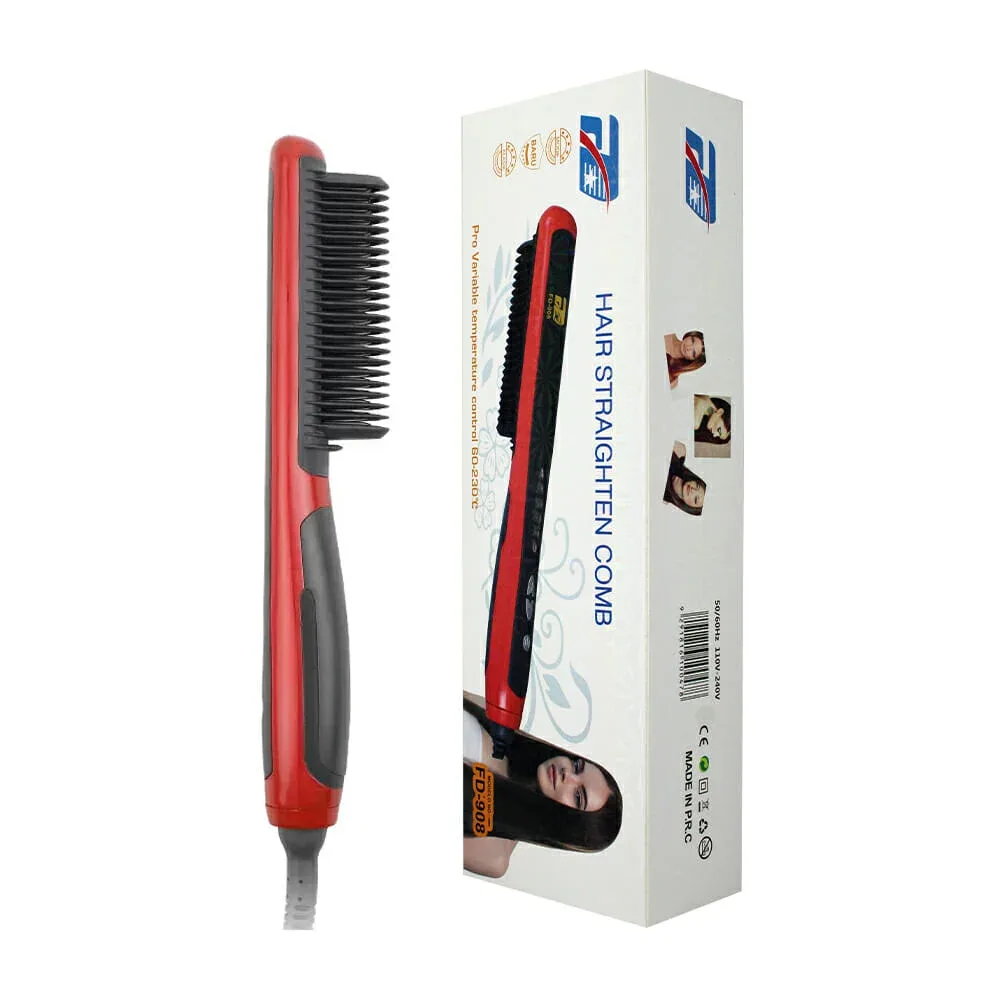 Cepillo alisador profesional para cabello, 110-240v, 50-60hz fd-908