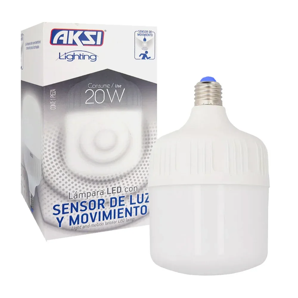 Foco ahorrador led aksi de luz blanca con sensor de movimiento, 135-20w / lighting / 116426