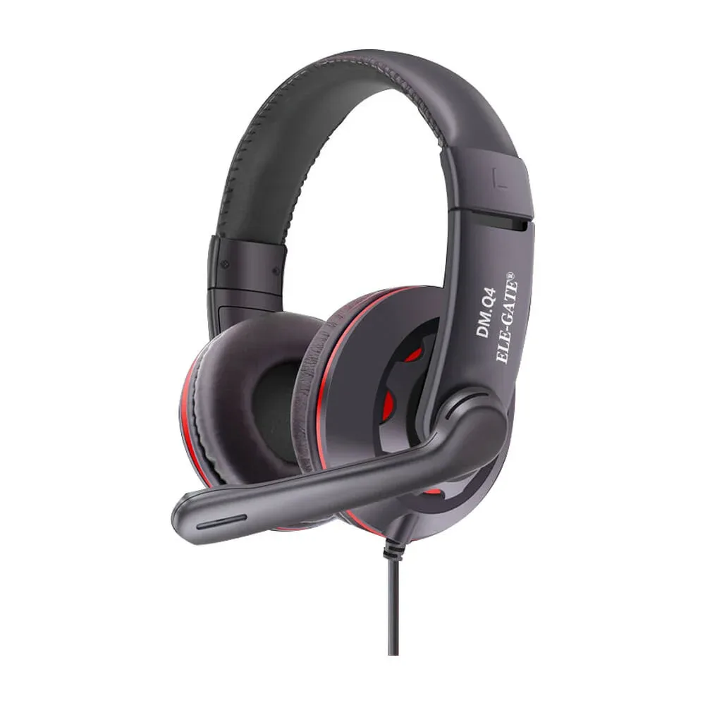 Audífonos de diadema acolchada, alámbricos con micrófono, controlador de volumen y entrada usb / dm.q4