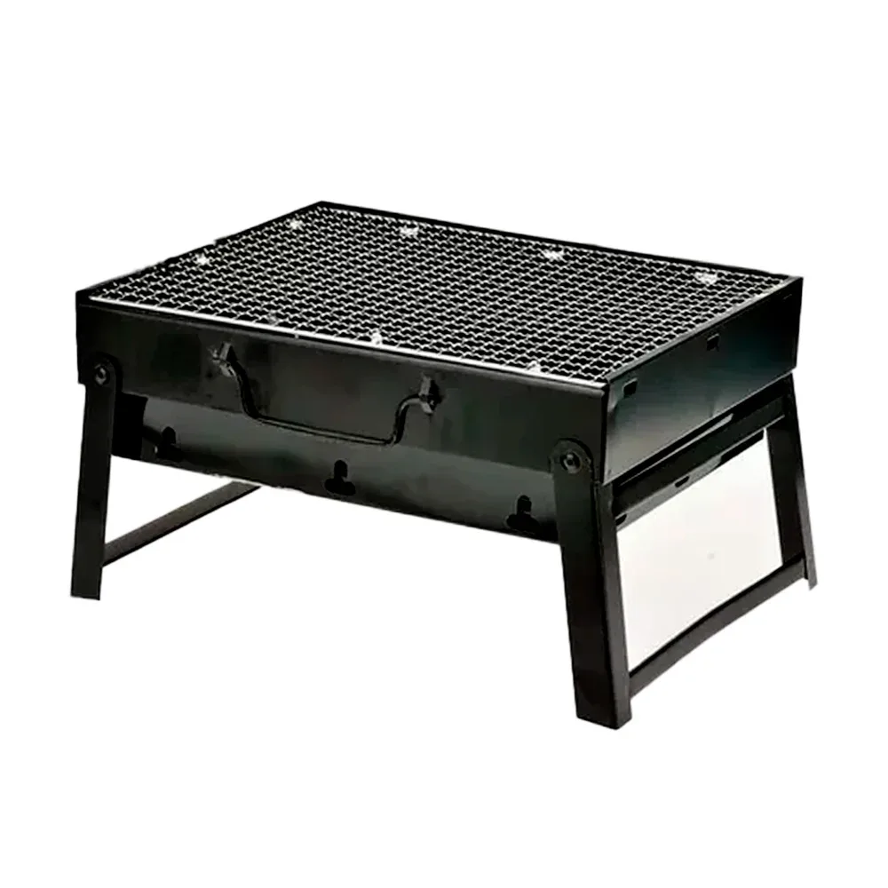 Brasero parrilla asador rectangular portátil 400x305x75mm / bbq / tl-372