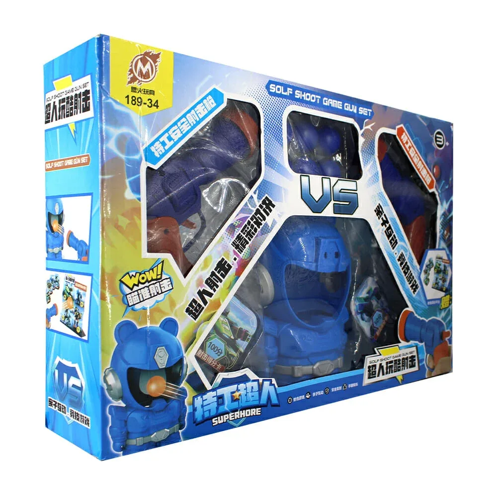 Set tiro al blanco con diseño de robot + 2 pistolas lanza bolas / 189-34
