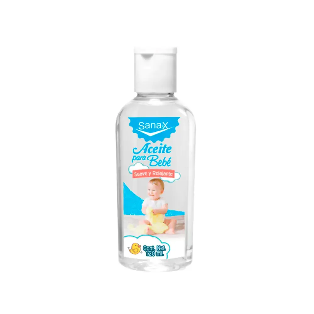 1pz aceite sanax para bebé con efecto suave y relajante, 120ml / 500226