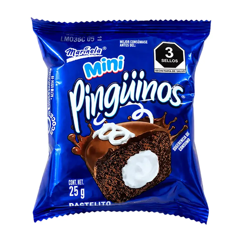 1pza mini pingüino marinela con relleno cremoso, 25g / mini.ping
