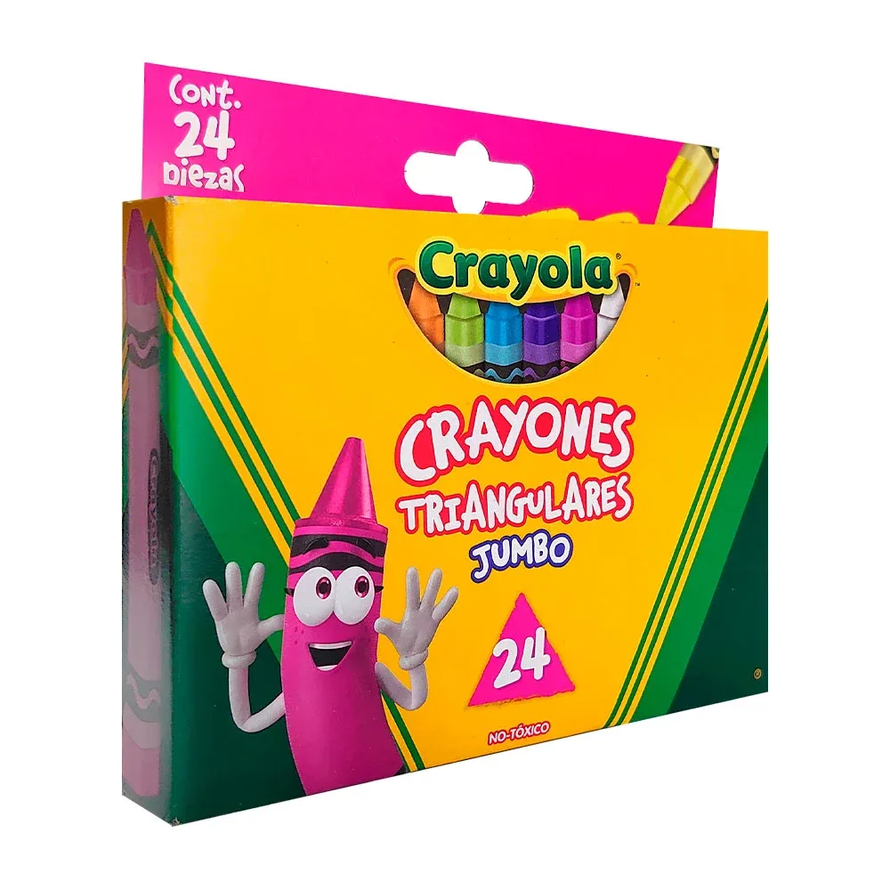 Paquete crayola con 24 crayones triangulares jumbos, colores surtidos / 52-4324 / 524324m009 / crayola crayones triangulares jumbo 24