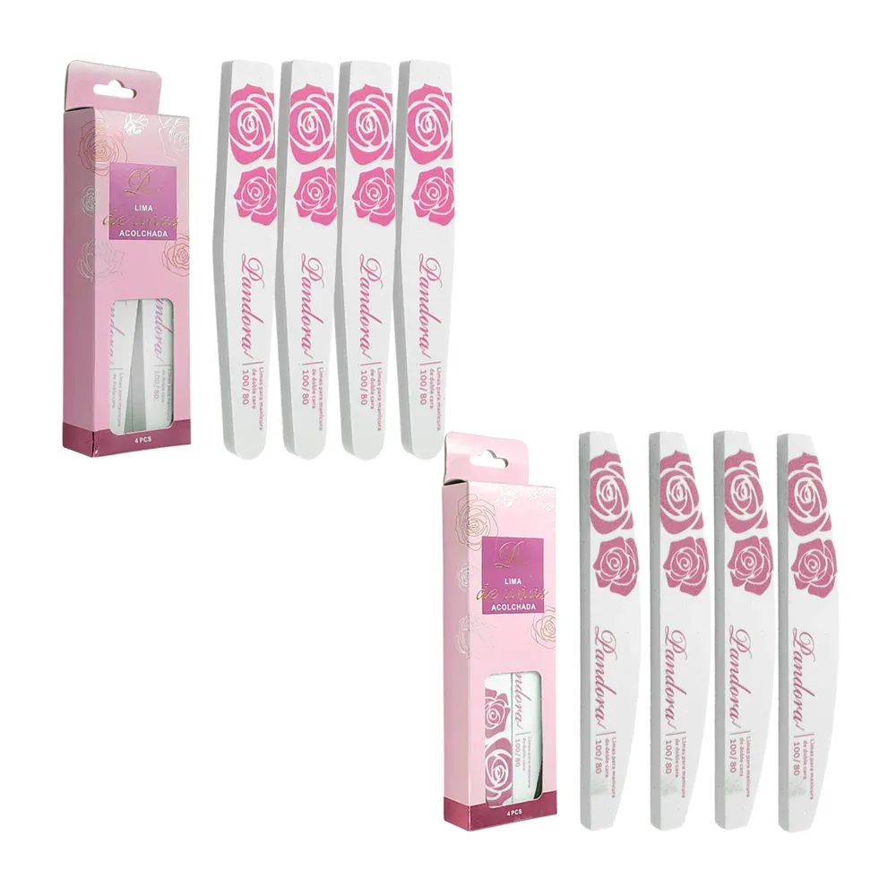 Estuche con 4 limas acolchadas pandora para uñas, variedad de formas