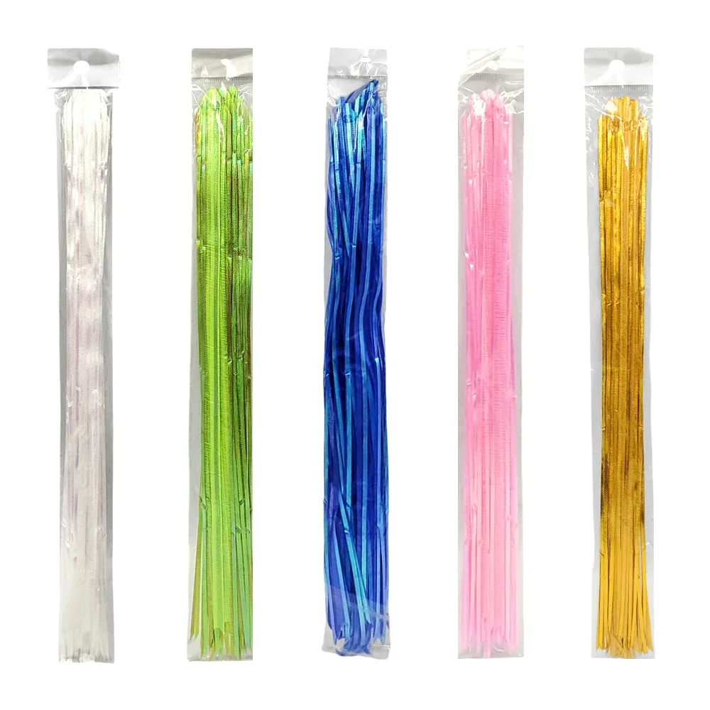 Paquete con 10 lazos - moños mágicos 39x2cm para regalos, varios colores