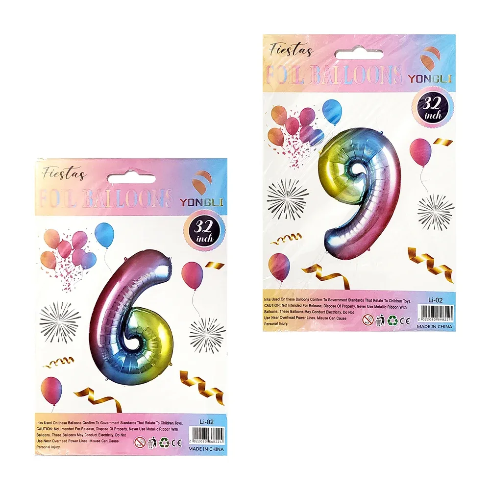 Globo yongli numérico de 32 pulgadas, variedad de colores / fiestas foil balloons / li-02 / globo número