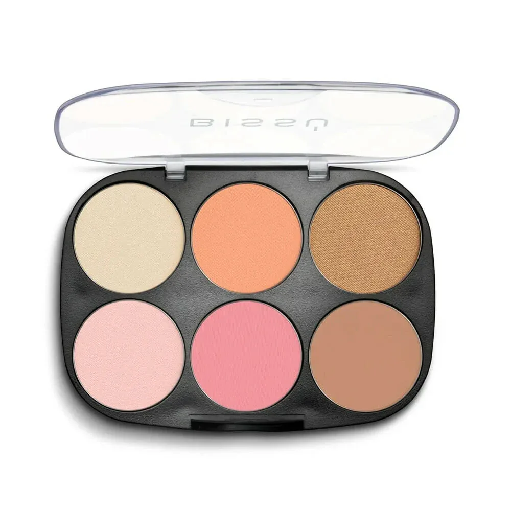 Paleta bissú con 2 iluminadores, 2 rubores y 2 bronceadores para rostro, tono 01 la mera mera 24g / 7059
