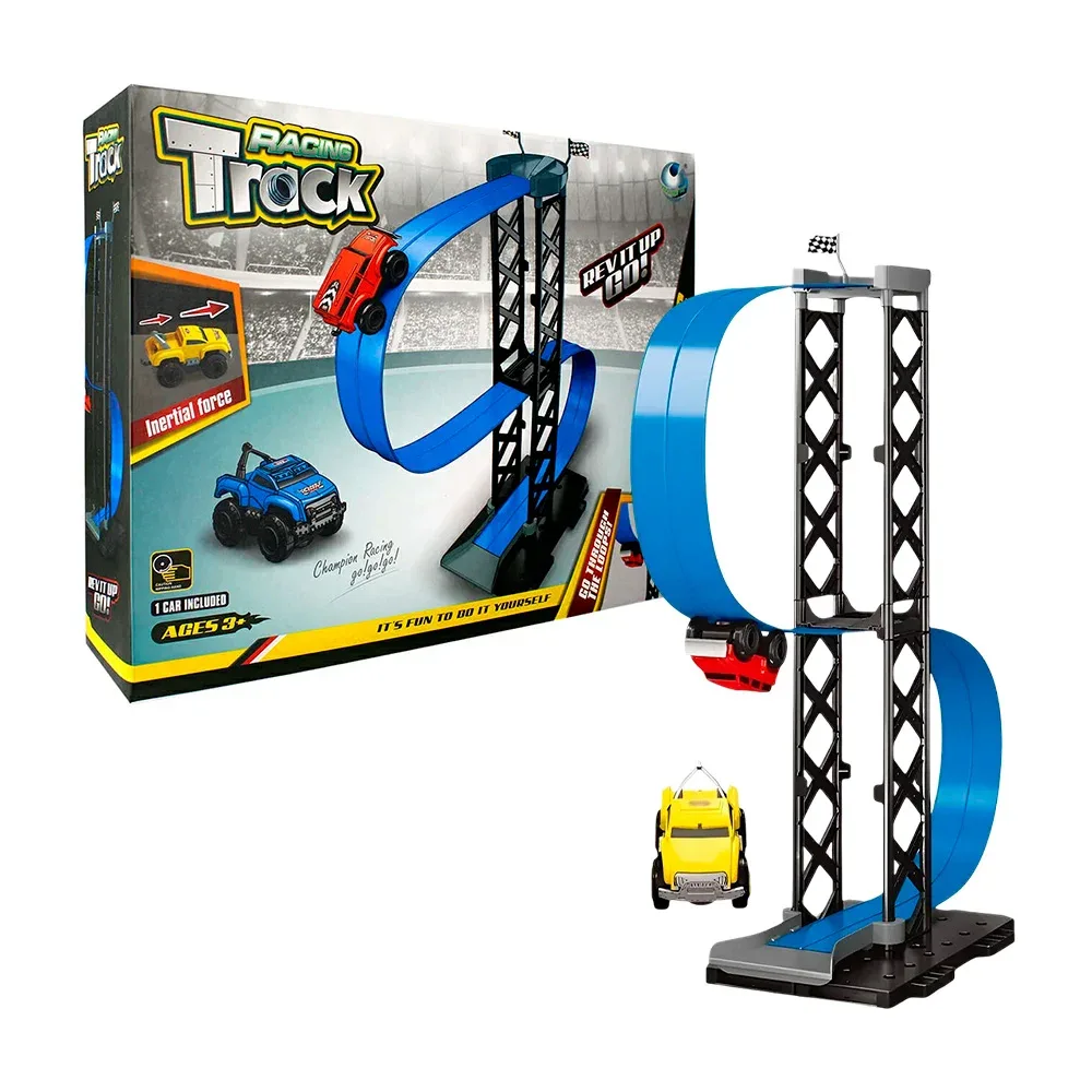 Pista torre armable curva con carrito / racing track / 088-8