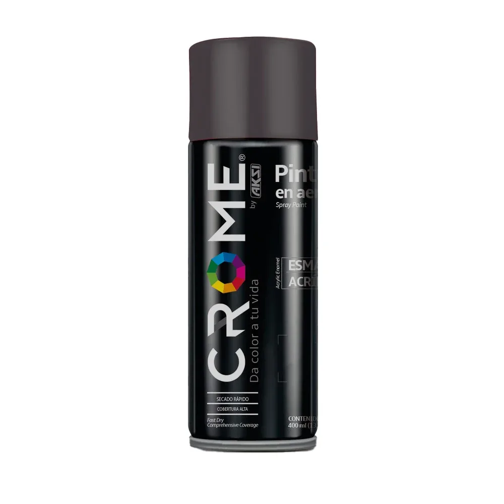 Pintura en aerosol / esmalte acrílico crome de secado rápido en color negro mate, 400ml / pa-805 / 114273