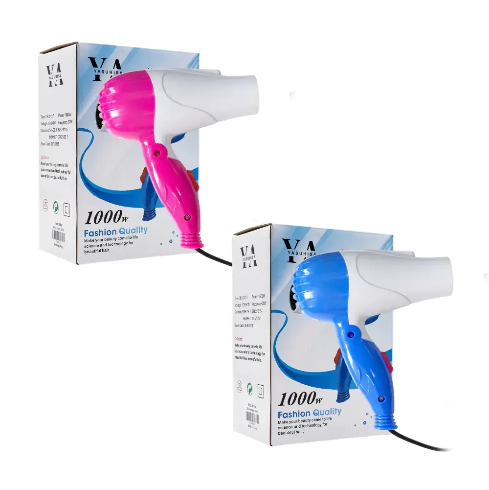 Secadora de cabello portátil y plegable yasuhisa 1000w, variedad de colores / bh-21117