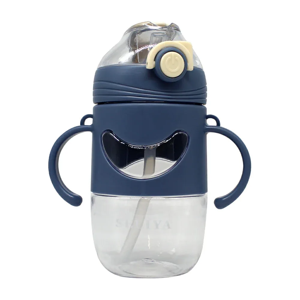 Botella de agua infantil con tapa y popote 420ml 2678