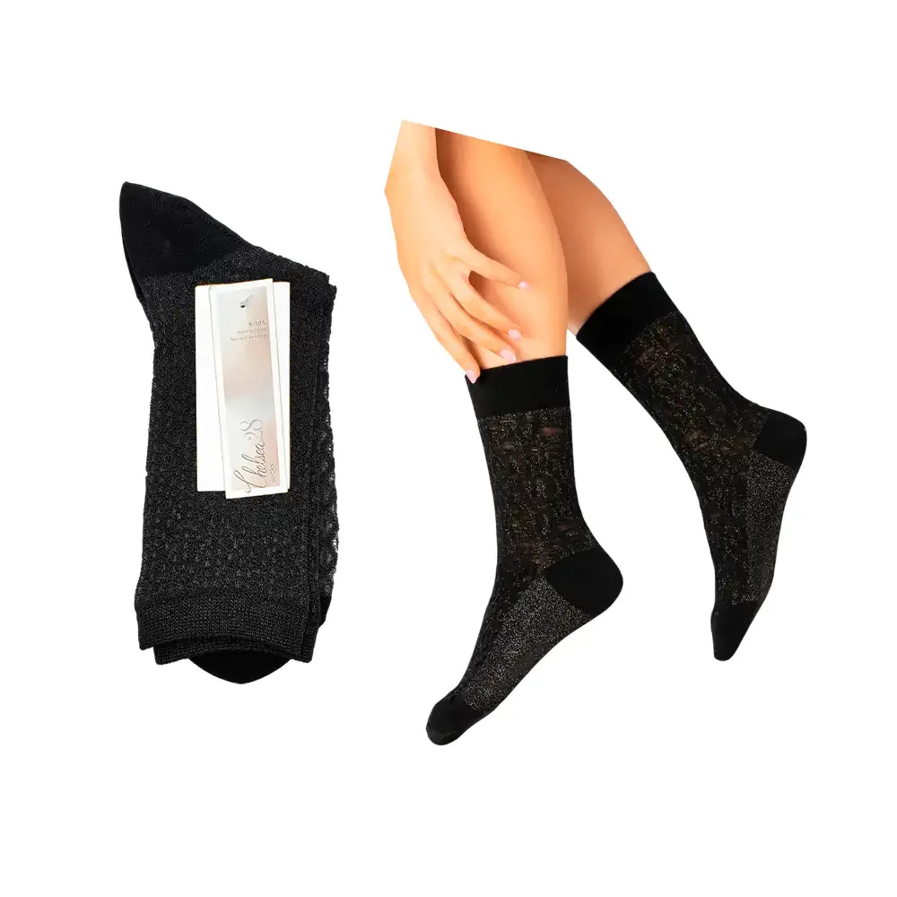 Par de calcetines elegantes, transparentes, largos talla 6-10 1/2 / 027794
