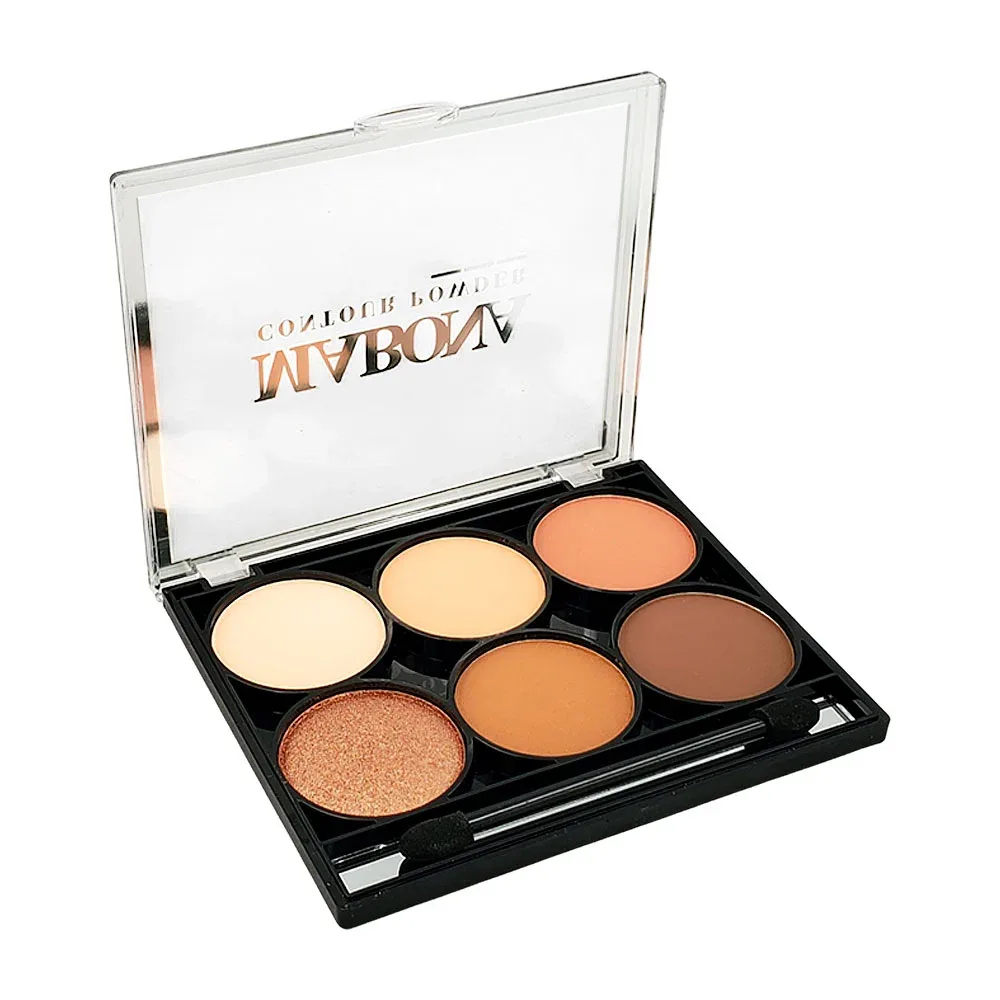 Paleta con 6 tonos de contornos faciales mabona + brocha aplicadora / mbn87195