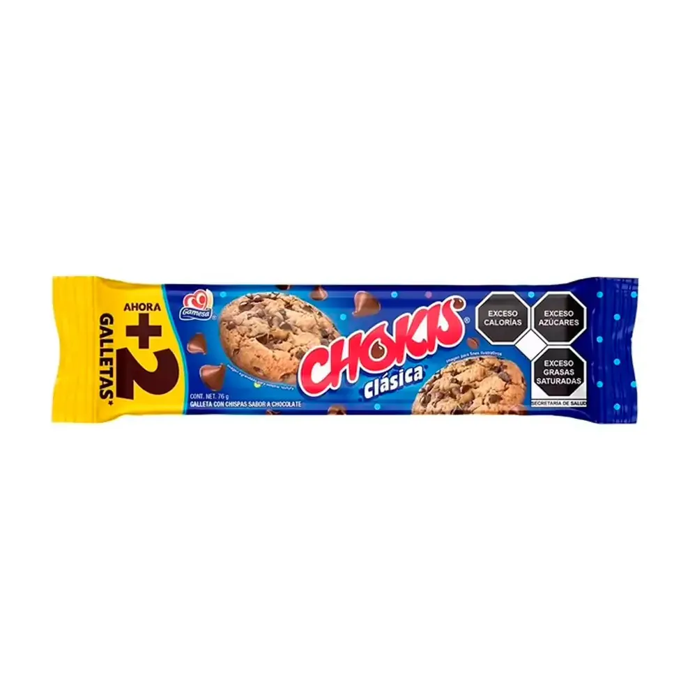 Paquete de galletas chokis clásicas, galleta con chispas de chocolate, 76g / 014569