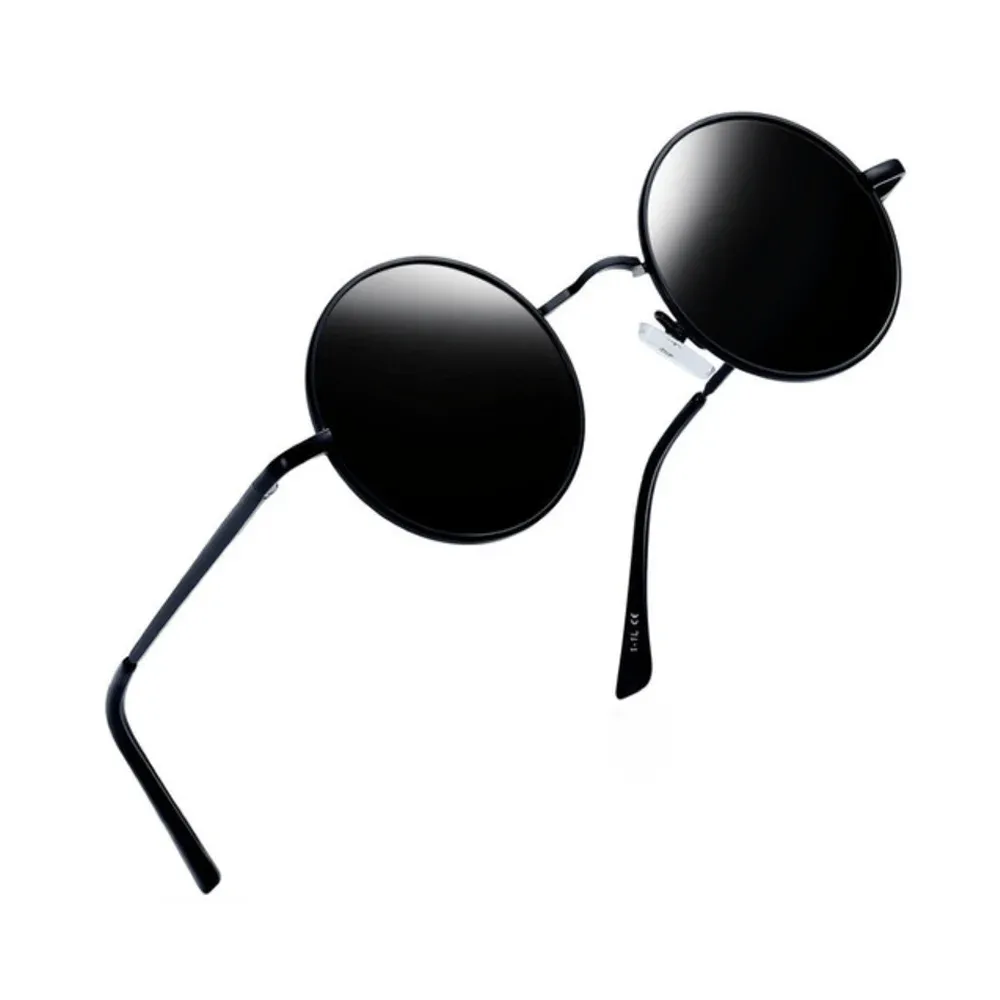 Lentes redondos color negro para sol 2090