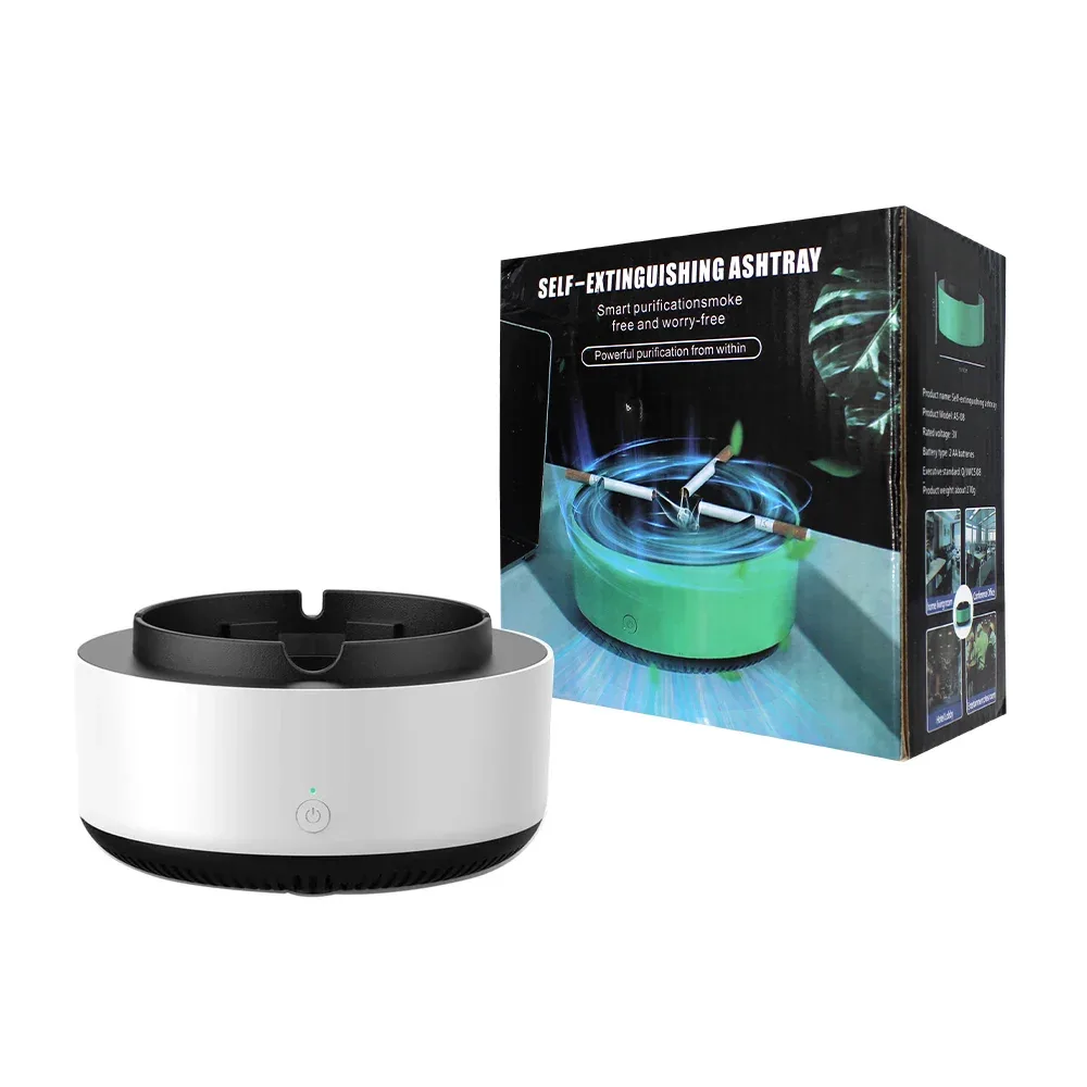 Cenicero inteligente con purificador de aire, 3v / self-extinguishing ashtray as-08