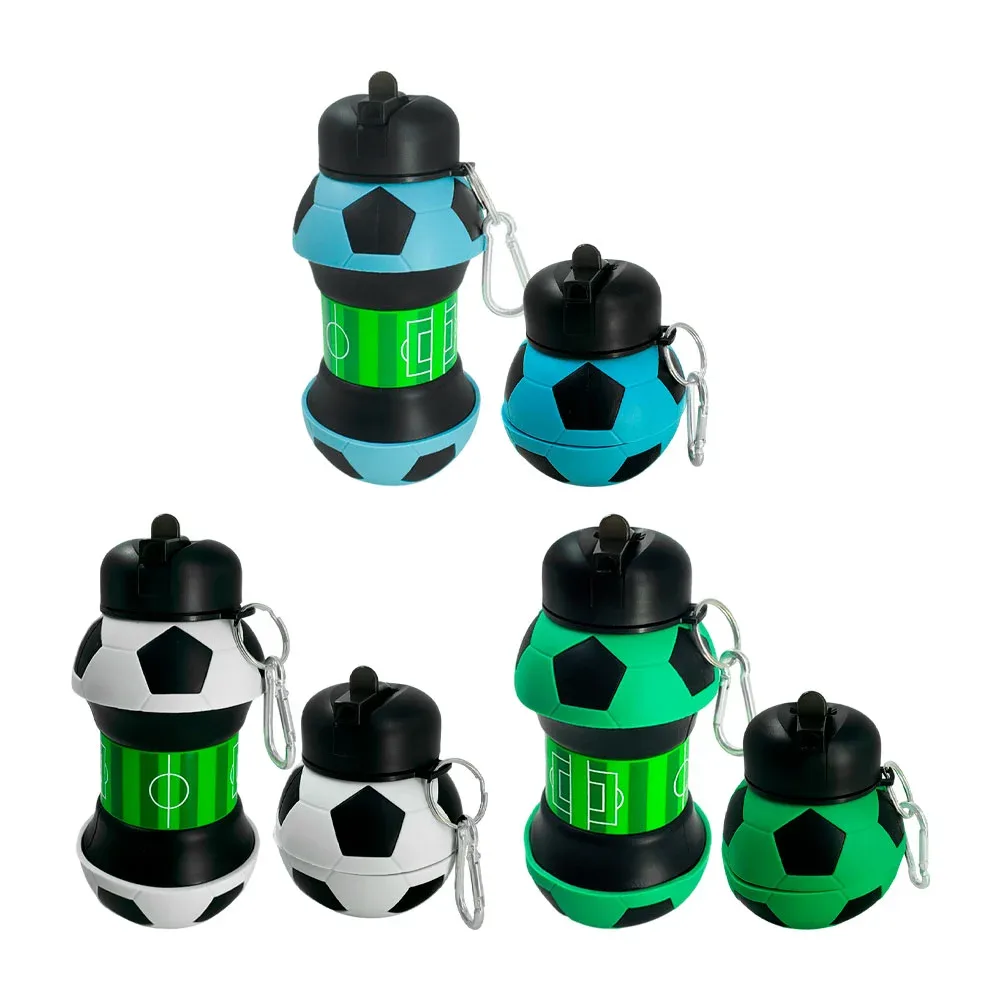Botella con diseño de balón plegable, plástico suave con cancha, variedad