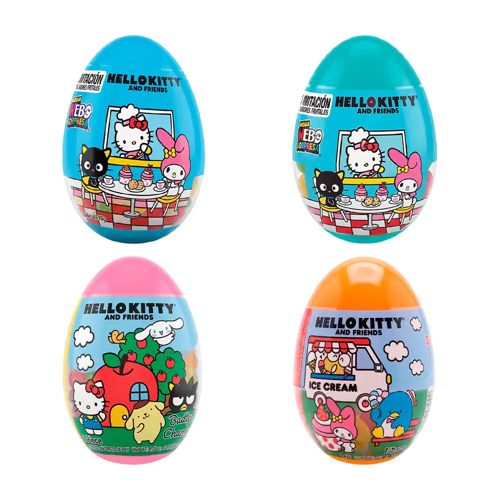 Mega huevo sorpresa con juguete de hello kitty + dulce tipo gelatina, 10g, variedad