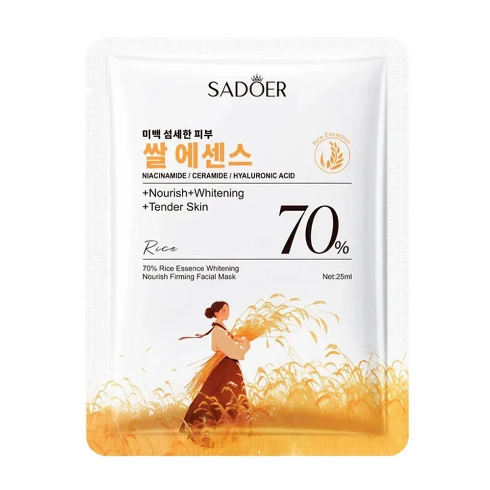 1pz mascarilla facial con extracto de arroz para blanquear la piel, 25ml