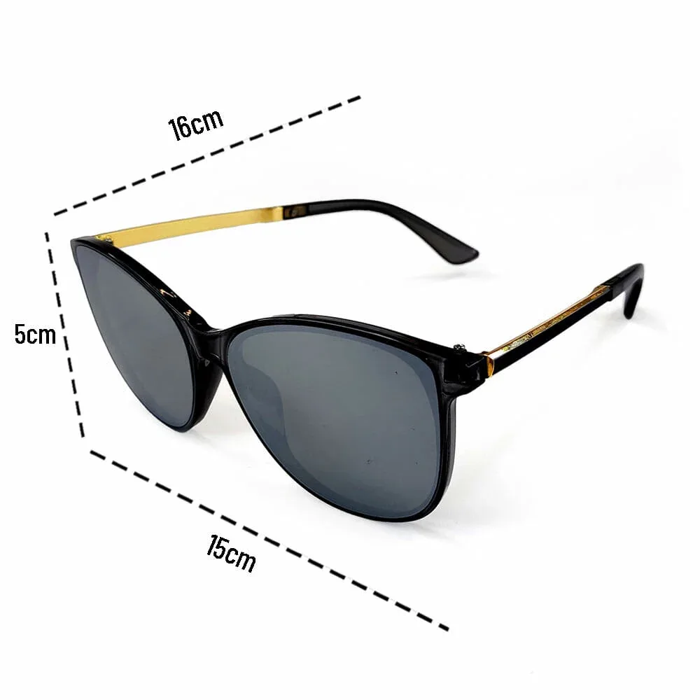1pza Gafas de cristal con detalle dorado para dama  3533da-fif