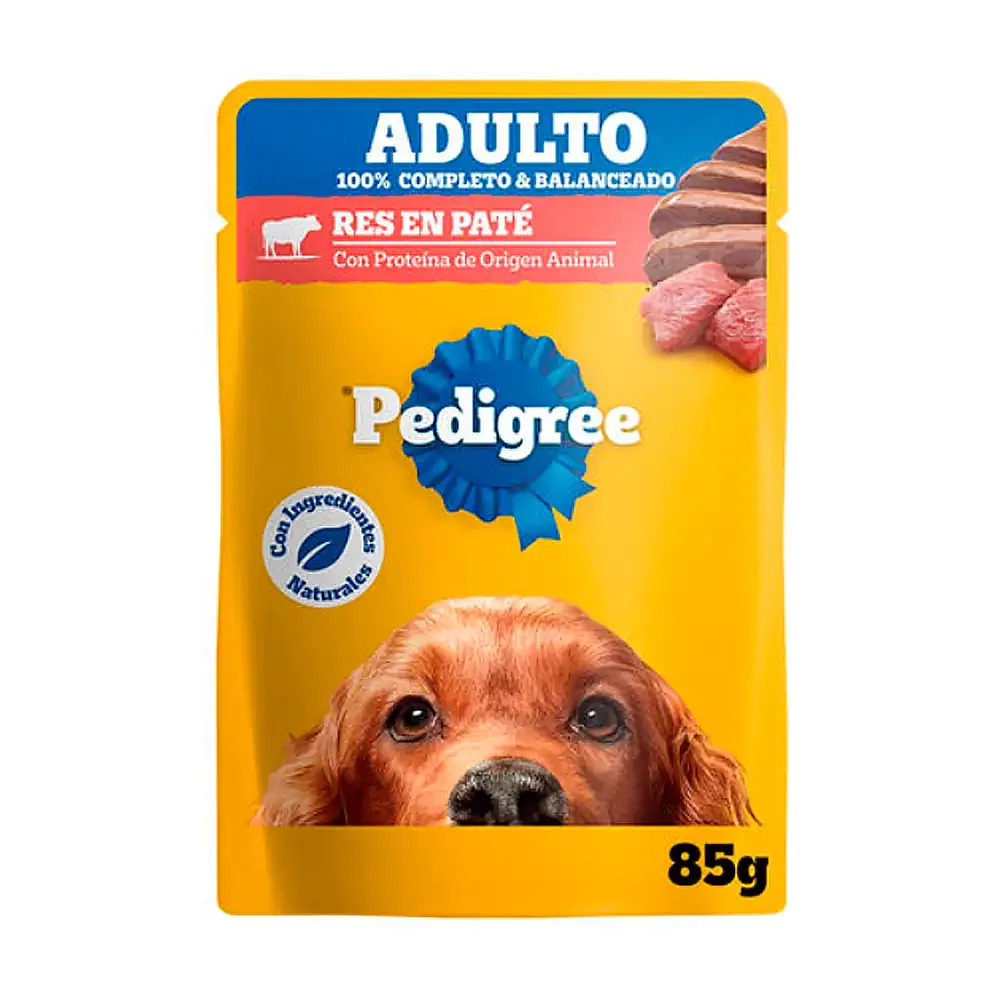 1pz alimento húmedo para perros, sobre pedigree de filetes res en paté, 100g, adultos